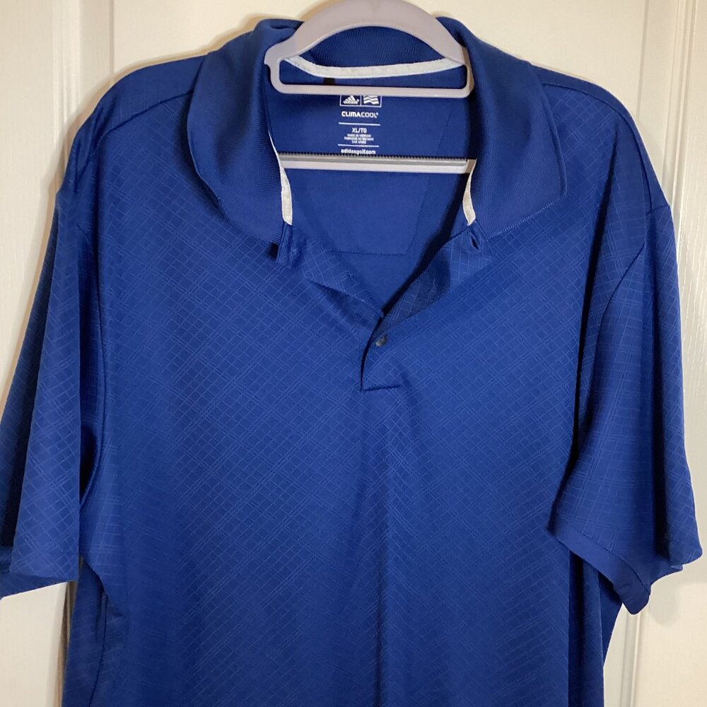 Adidas Cilmacool Men's Size XL Blue Polo Short Sleeve Golf Shirt T-Shirt Golfing